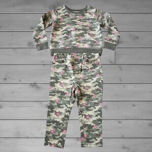 Camo Print Kids Outfit with Pink Accents
